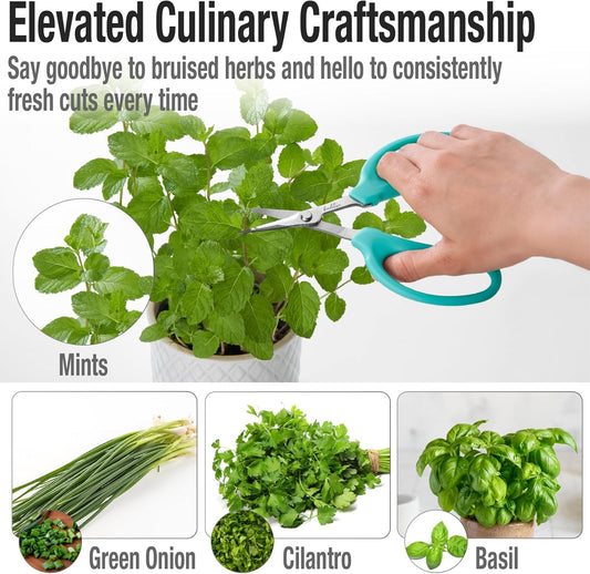 Culinary Herb Scissors - Compact 6.5-Inch Stainless Steel Kitchen Scissors - Dishwasher Safe - Sharp Tip for Snipping Fresh Herbs