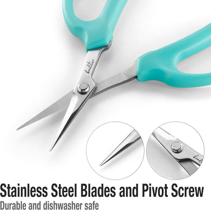 Culinary Herb Scissors - Compact 6.5-Inch Stainless Steel Kitchen Scissors - Dishwasher Safe - Sharp Tip for Snipping Fresh Herbs