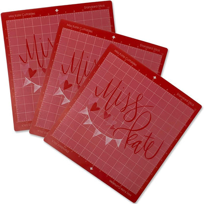 MK Mat for Cricut Silhouette - 12"x12" - New & Improved (Wider & Better Markings) - Standard Stick Pink Cutting Mat (3 Pack)