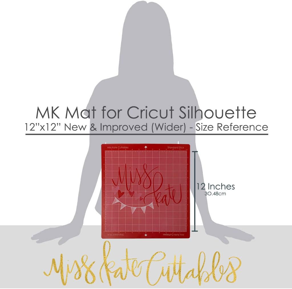 MK Mat for Cricut Silhouette - 12"x12" - New & Improved (Wider & Better Markings) - Standard Stick Pink Cutting Mat (3 Pack)