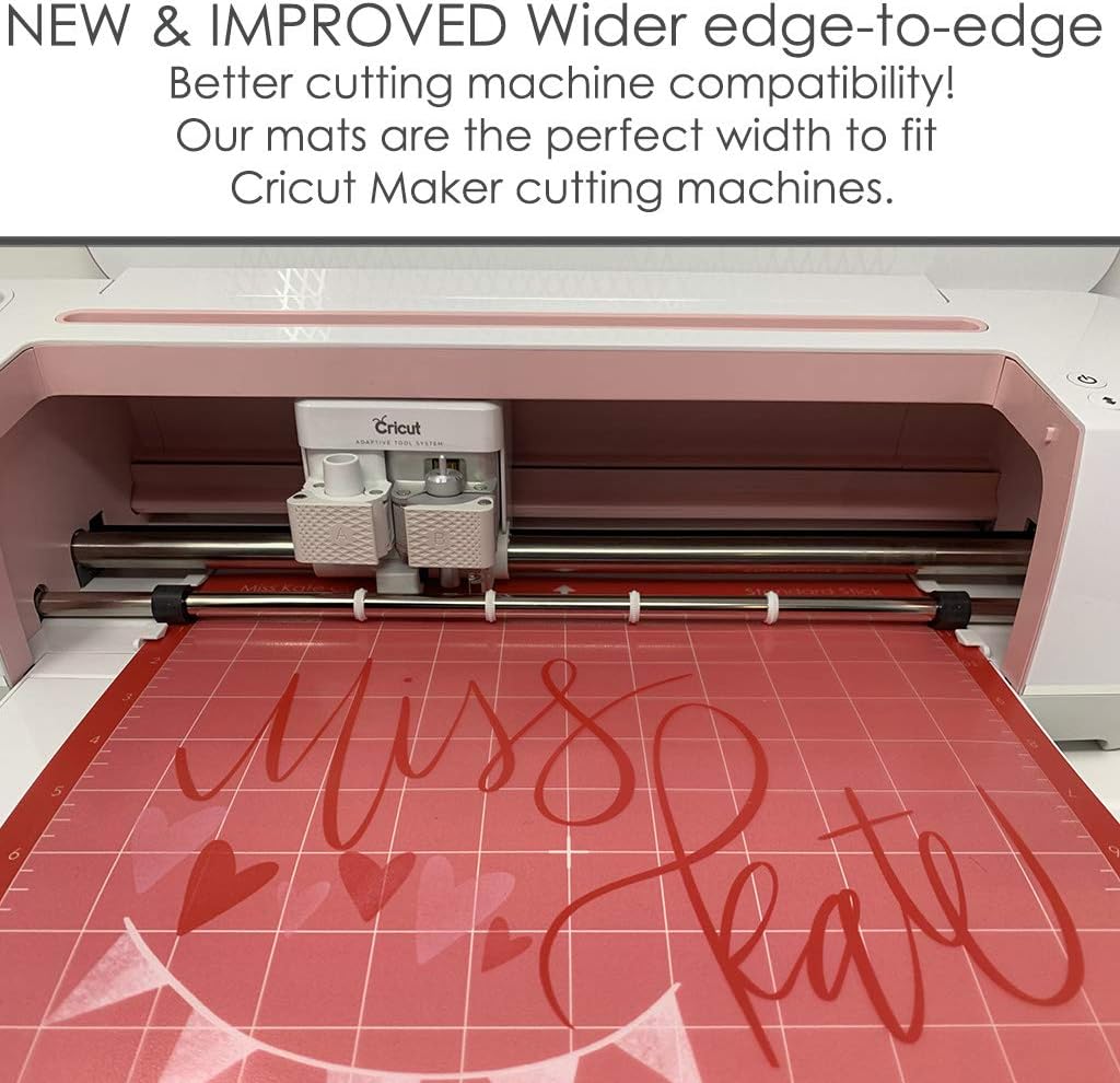 MK Mat for Cricut Silhouette - 12"x12" - New & Improved (Wider & Better Markings) - Standard Stick Pink Cutting Mat (3 Pack)