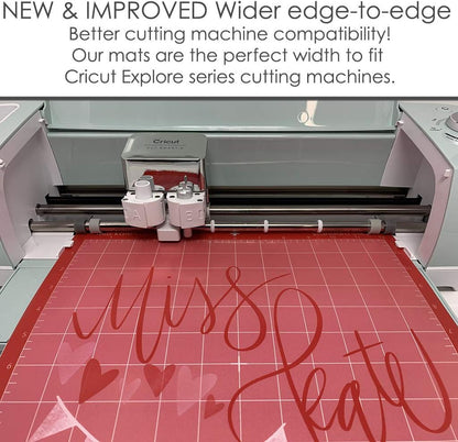MK Mat for Cricut Silhouette - 12"x12" - New & Improved (Wider & Better Markings) - Standard Stick Pink Cutting Mat (3 Pack)