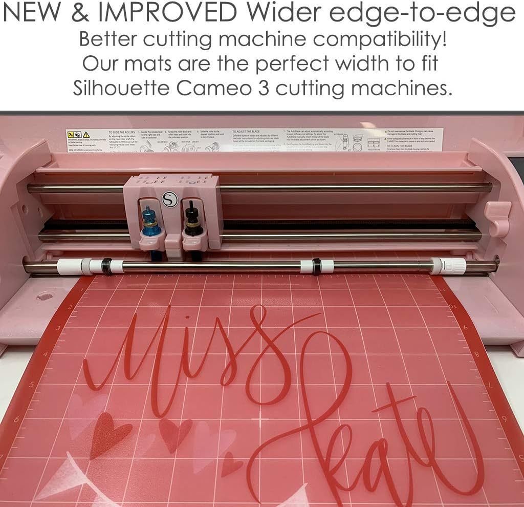 MK Mat for Cricut Silhouette - 12"x12" - New & Improved (Wider & Better Markings) - Standard Stick Pink Cutting Mat (3 Pack)