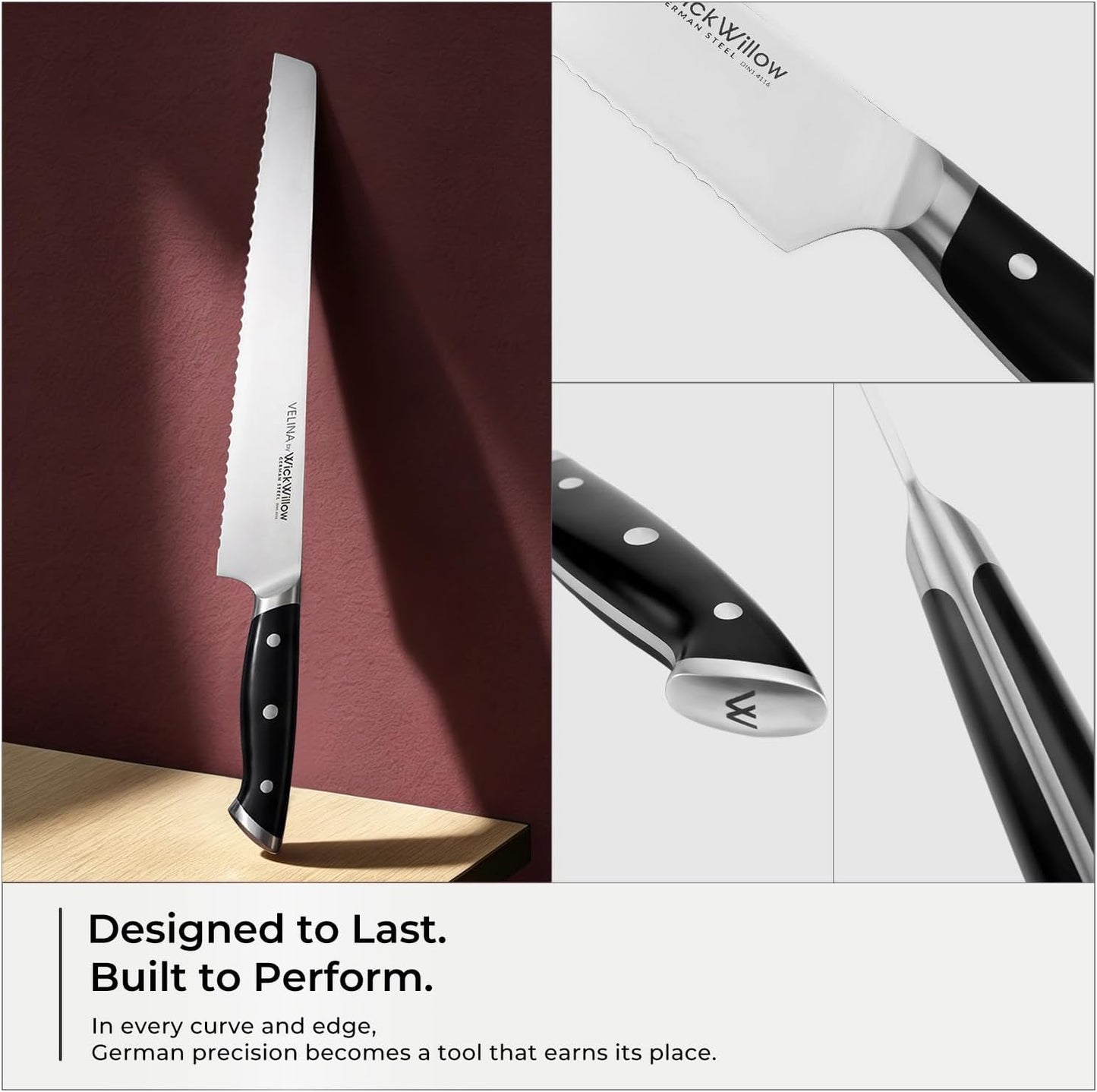 10” Bread Knife – German Steel for Home Bakers, Serrated | Perfect for sourdough, homemade bread and artisan loaves. Dishwasher safe, hand wash recommended. Gift box included.