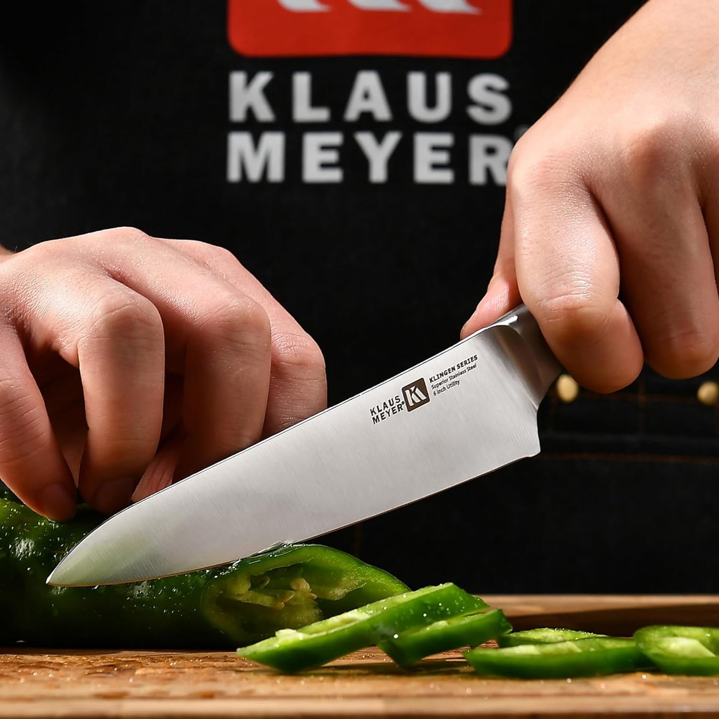 Klingen 15 Piece German Steel Kitchen Knife Set With Block | High Carbon German Steel, Full Tang Forged, 15-17 Degree Edge Angle, Non-Slip Ergonomic Handles, Dish-Washer Safe