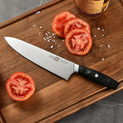 Klingen 15 Piece German Steel Kitchen Knife Set With Block | High Carbon German Steel, Full Tang Forged, 15-17 Degree Edge Angle, Non-Slip Ergonomic Handles, Dish-Washer Safe