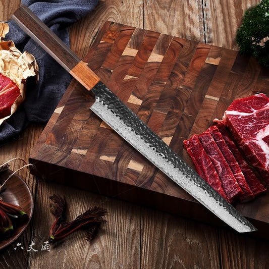 10.6 inchJapanese Yanagi Sushi Sashimi Chef Knife Salmon Knife Slicer Razor Sharp Sashimi Watermelon Knives, 67 Layer Damascus Steel Sashimi Yanagiba Knife, Maple Handle, Kitchen Knives Tool