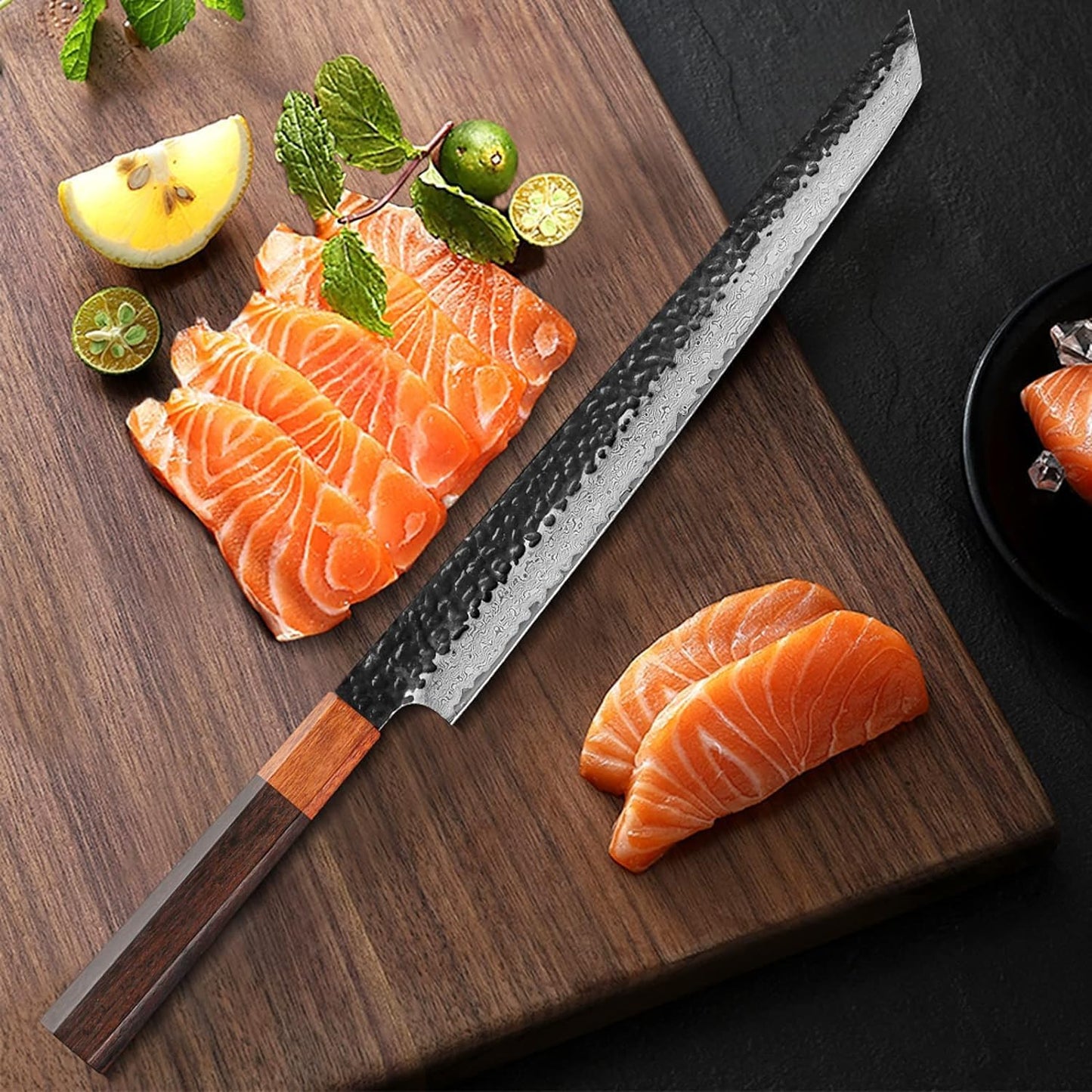 10.6 inchJapanese Yanagi Sushi Sashimi Chef Knife Salmon Knife Slicer Razor Sharp Sashimi Watermelon Knives, 67 Layer Damascus Steel Sashimi Yanagiba Knife, Maple Handle, Kitchen Knives Tool