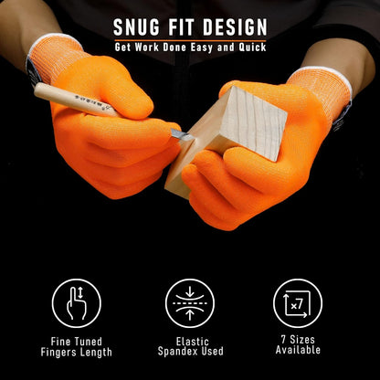 4 pcs Kitchen Cut Resistant Glove Food Grade Snug Fit for Women Men Kids Chefs Butchers