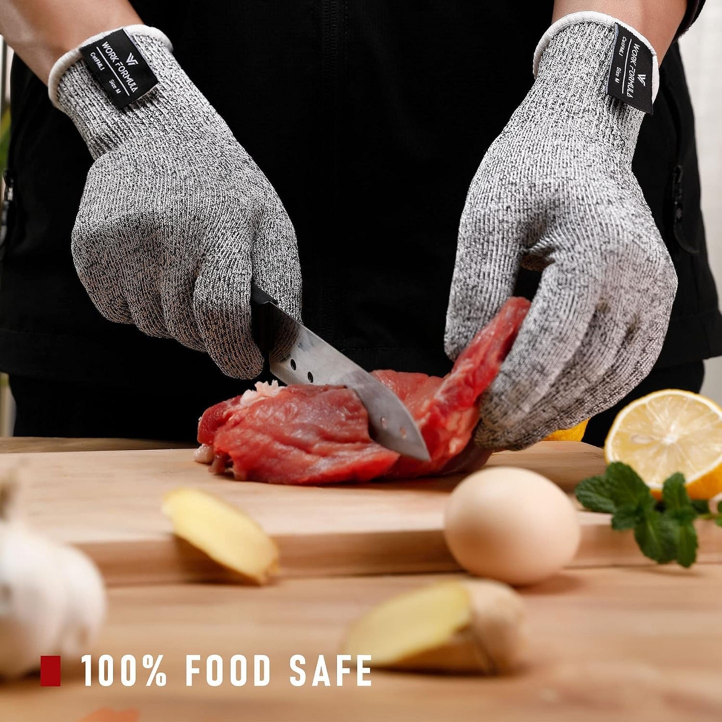 4 pcs Kitchen Cut Resistant Glove Food Grade Snug Fit for Women Men Kids Chefs Butchers
