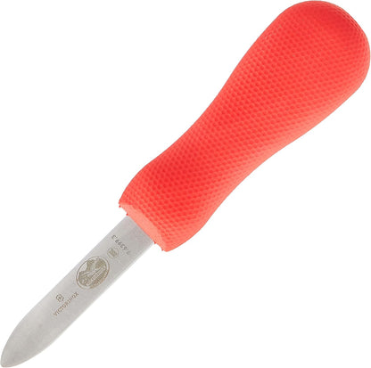 Oyster Knife 4-Inch Boston Style Blade, Red SuperGrip Handle