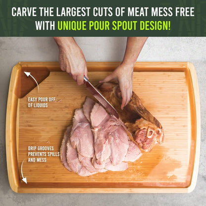 30 x 20 Organic Extra Large Cutting Board with Lifetime Replacements – Wood Bamboo Chopping Board - Wooden Butcher Block Cutting Board for Carving Turkey, Grilling Brisket and BBQ