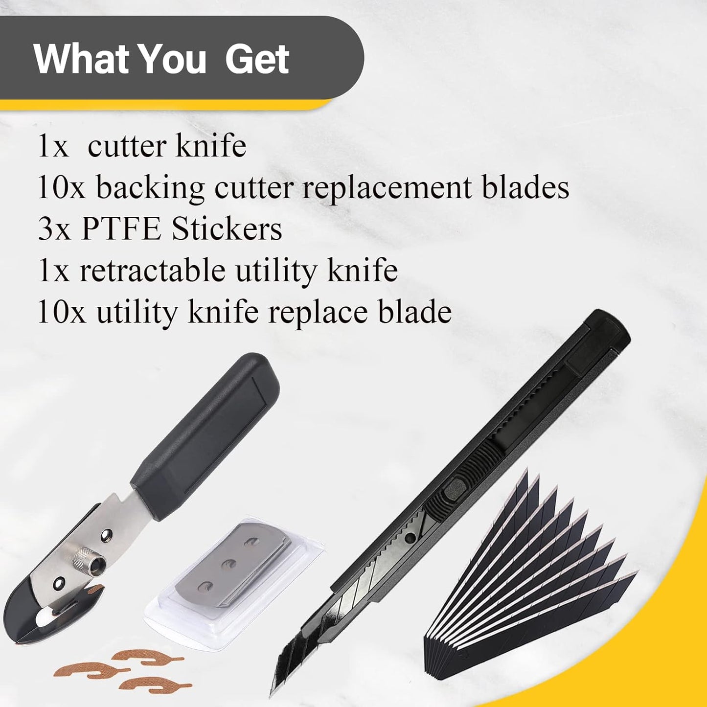 Replacement Blades for Bodyguard Vinyl Backing Cutter Knife, Stainless Steel, Pack of 50