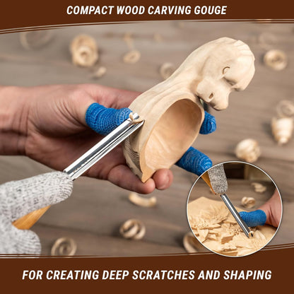 Wood Carving Gouge K9/10 Woodworking Hand Chisel Compact Wood Carving Knife for Beginners and Profi