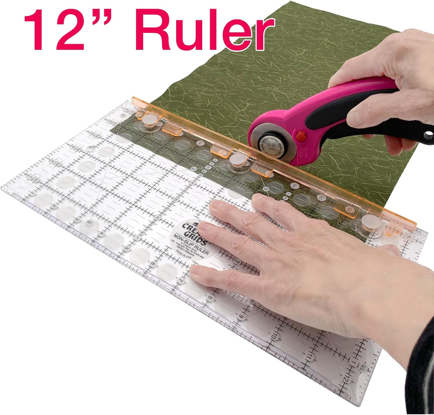 Finger Guards for Quilting - 2 per pkg – Create a 1/2-inch Secure Barrier on Rulers for Quilting and Sewing While Rotary Cutting. Made in USA"