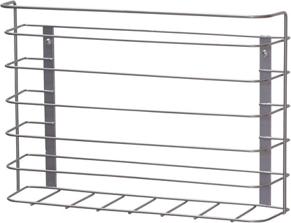 Tall Door Mount Cabinet Organizer with Steel Wire Frame in Nickel Powder Finish, Silver