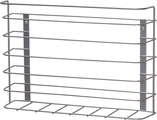 Tall Door Mount Cabinet Organizer with Steel Wire Frame in Nickel Powder Finish, Silver