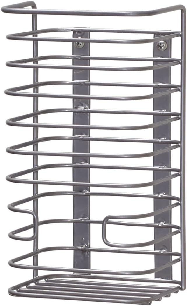 Tall Door Mount Cabinet Organizer with Steel Wire Frame in Nickel Powder Finish, Silver