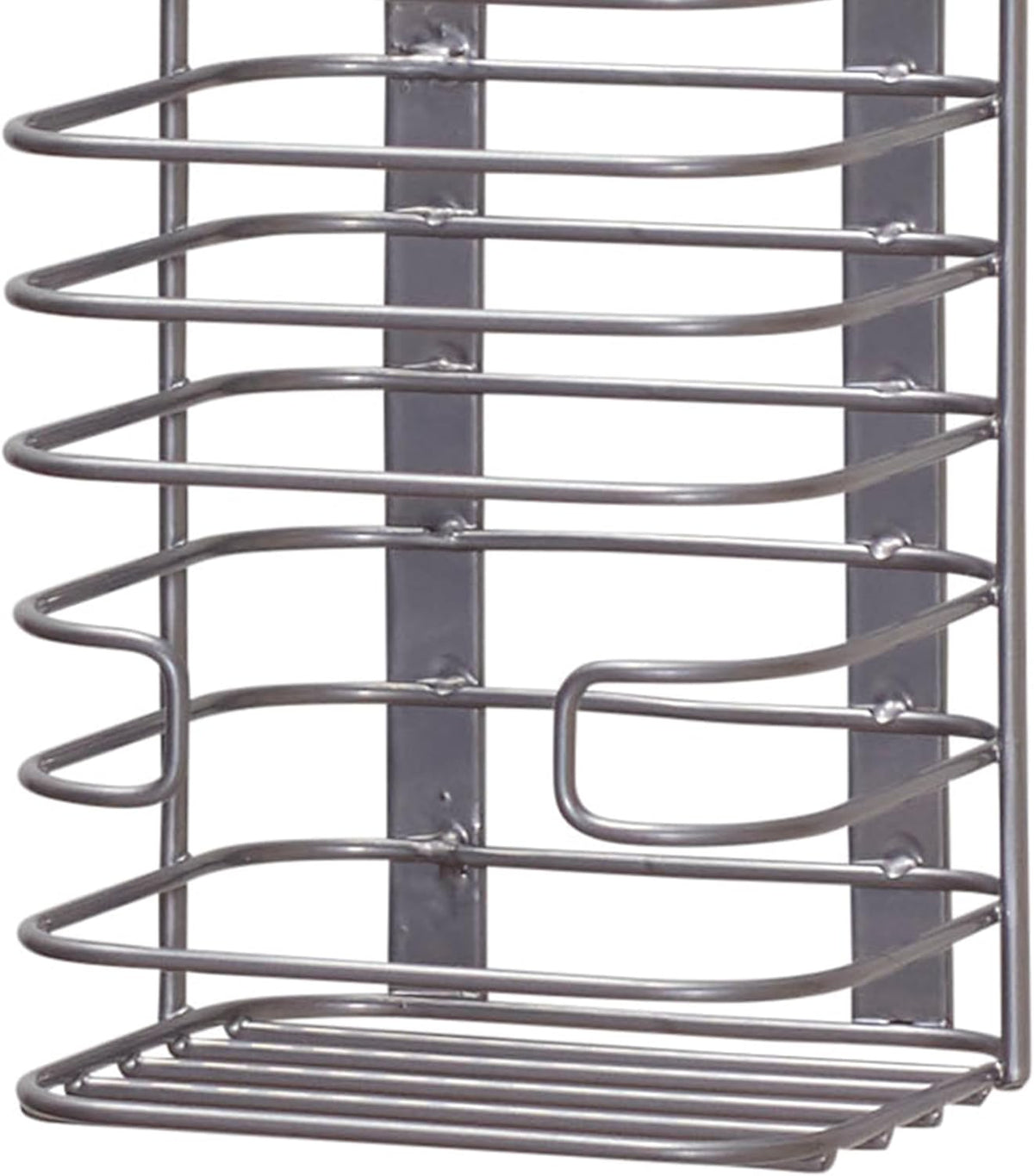 Tall Door Mount Cabinet Organizer with Steel Wire Frame in Nickel Powder Finish, Silver