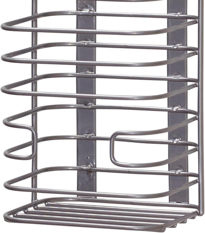 Tall Door Mount Cabinet Organizer with Steel Wire Frame in Nickel Powder Finish, Silver