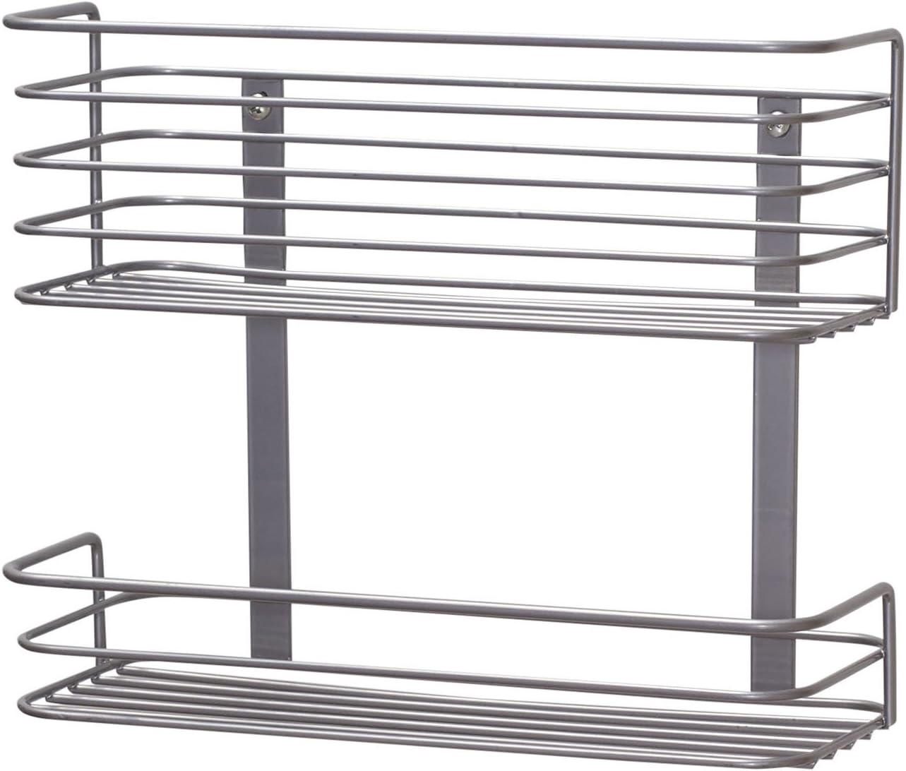 Tall Door Mount Cabinet Organizer with Steel Wire Frame in Nickel Powder Finish, Silver