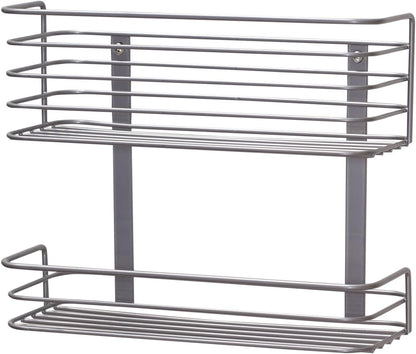 Tall Door Mount Cabinet Organizer with Steel Wire Frame in Nickel Powder Finish, Silver