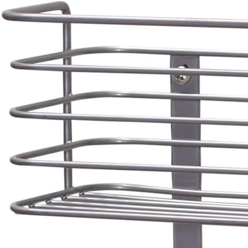 Tall Door Mount Cabinet Organizer with Steel Wire Frame in Nickel Powder Finish, Silver