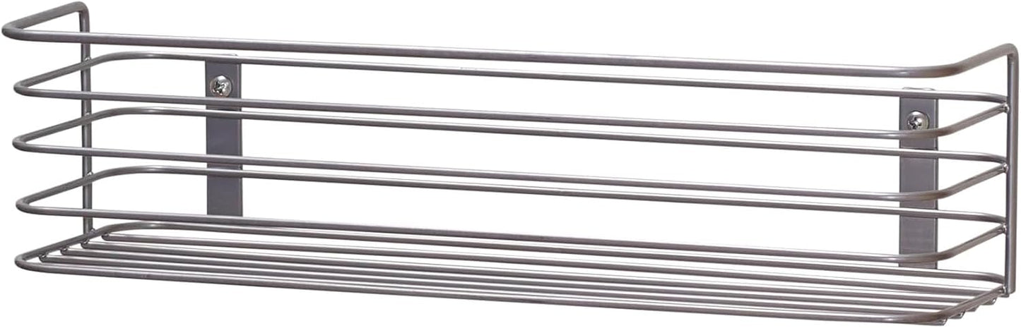 Tall Door Mount Cabinet Organizer with Steel Wire Frame in Nickel Powder Finish, Silver