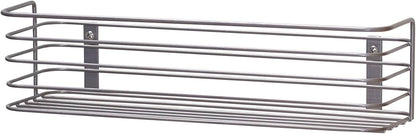 Tall Door Mount Cabinet Organizer with Steel Wire Frame in Nickel Powder Finish, Silver