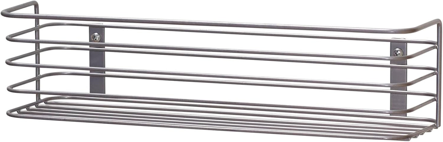 Tall Door Mount Cabinet Organizer with Steel Wire Frame in Nickel Powder Finish, Silver