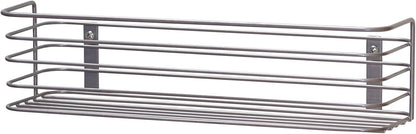 Tall Door Mount Cabinet Organizer with Steel Wire Frame in Nickel Powder Finish, Silver