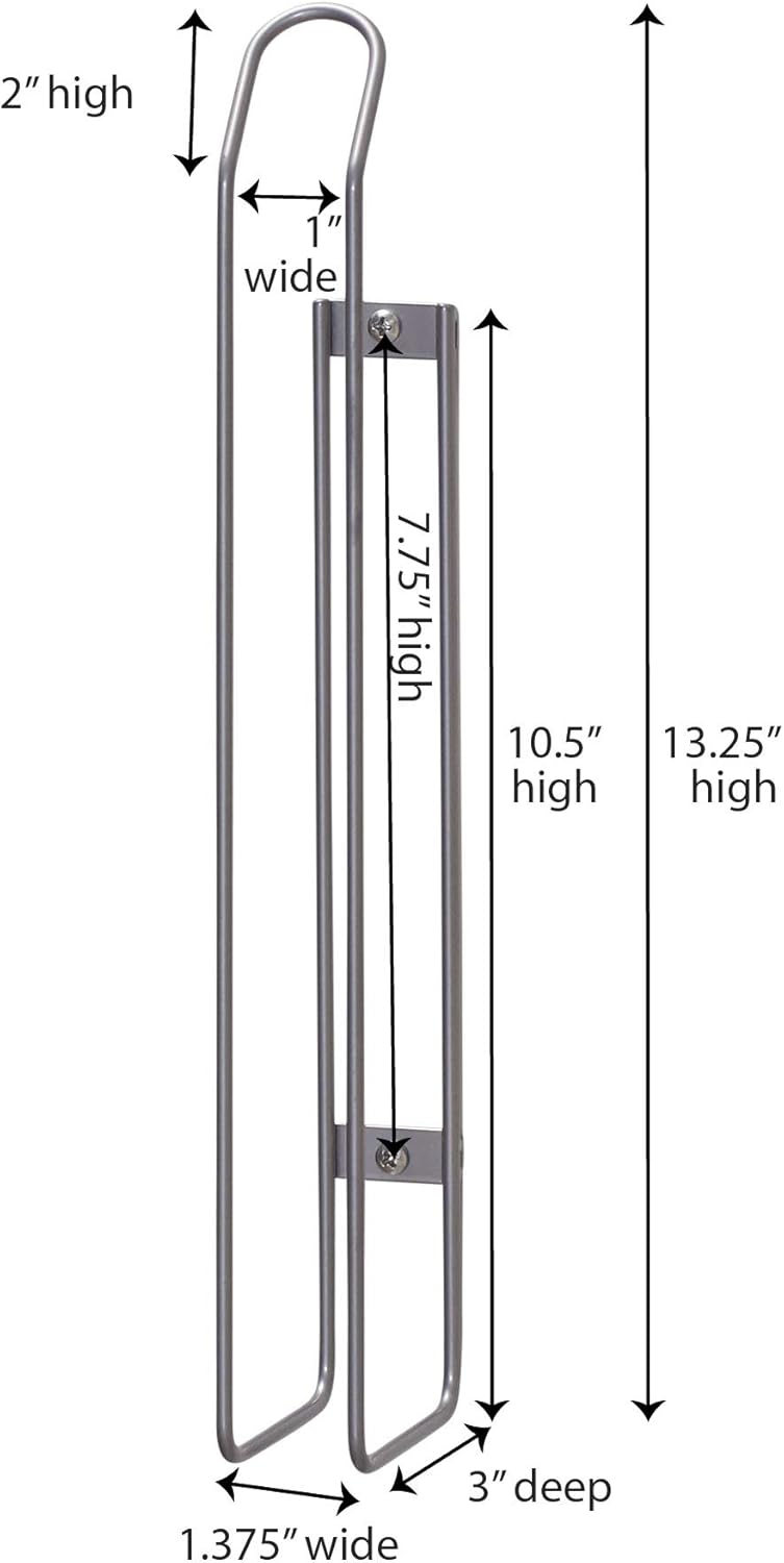 Tall Door Mount Cabinet Organizer with Steel Wire Frame in Nickel Powder Finish, Silver
