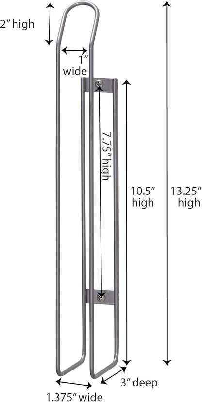 Tall Door Mount Cabinet Organizer with Steel Wire Frame in Nickel Powder Finish, Silver