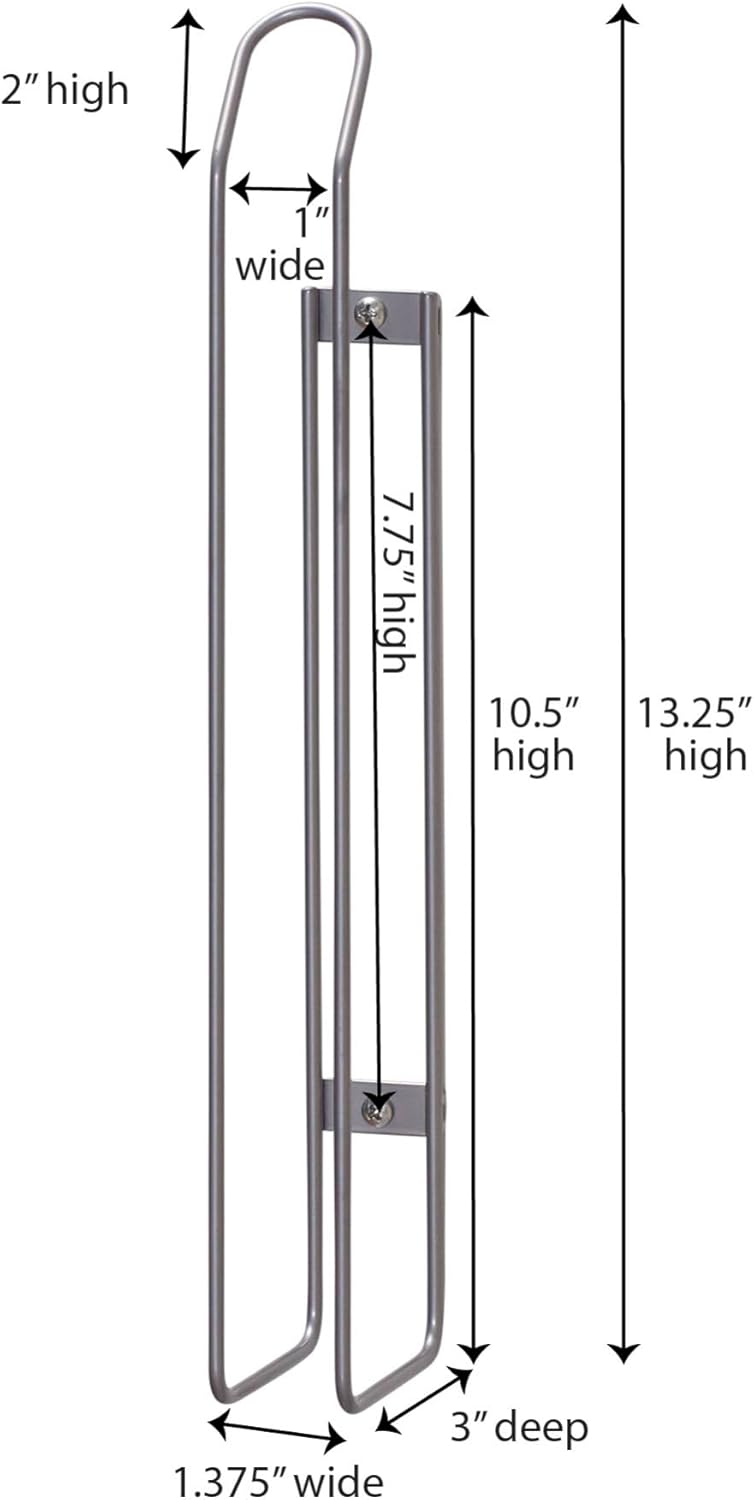 Tall Door Mount Cabinet Organizer with Steel Wire Frame in Nickel Powder Finish, Silver
