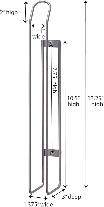 Tall Door Mount Cabinet Organizer with Steel Wire Frame in Nickel Powder Finish, Silver