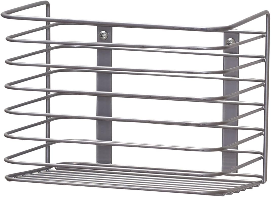 Tall Door Mount Cabinet Organizer with Steel Wire Frame in Nickel Powder Finish, Silver