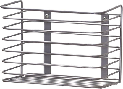 Tall Door Mount Cabinet Organizer with Steel Wire Frame in Nickel Powder Finish, Silver