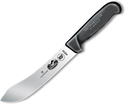 Fibrox 7" Butcher Knife - Non-Slip Handle Straight Blade, Black | Swiss Made High-Carbon Stainless Steel Blade, Ergonomic NSF Certified Design, Professional Grade Dishwasher Safe Tool