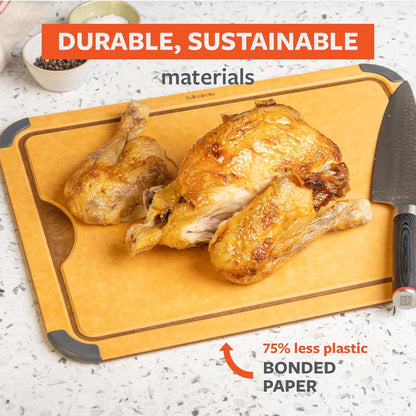 Better-Than-Wood Quick Prep Cutting Board – Small Size 8"x10" – Dishwasher Safe, Reversible & Lightweight, Ultradurable Wood Composite Construction