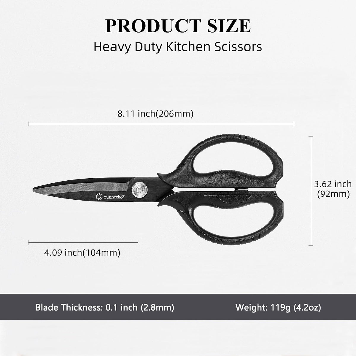 Kitchen Scissors All Purpose Heavy Duty Scissors Titanium Coated, Kitchen Shears for Food, Micro Serrated with Detachable Blades