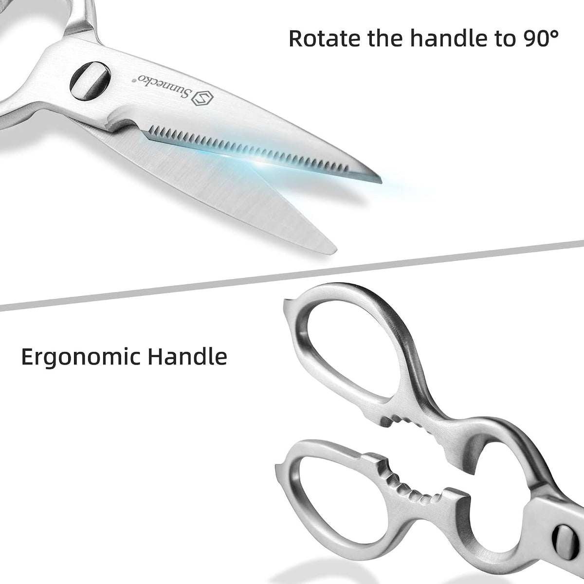 Kitchen Scissors All Purpose Heavy Duty Scissors Titanium Coated, Kitchen Shears for Food, Micro Serrated with Detachable Blades