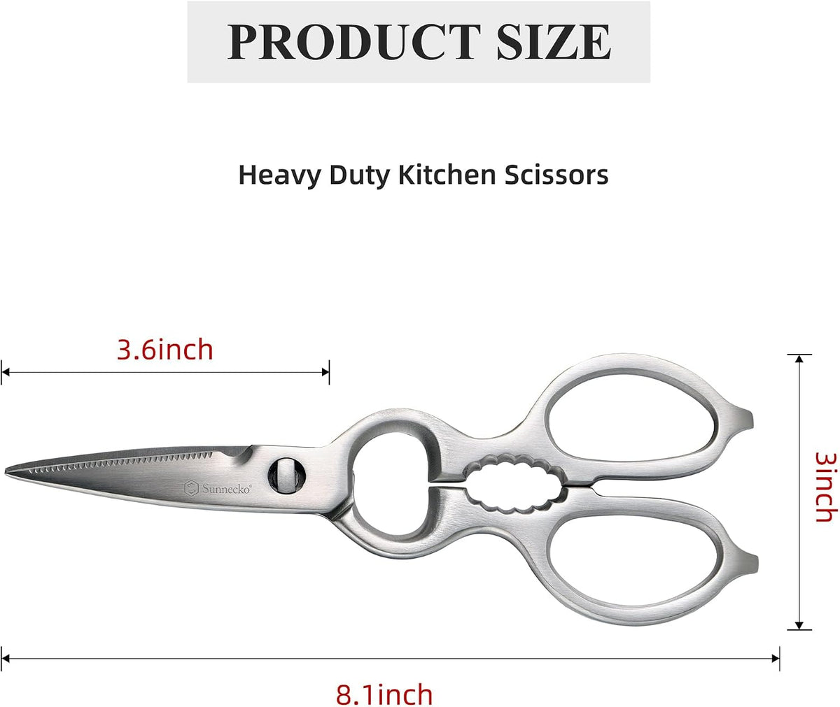 Kitchen Scissors All Purpose Heavy Duty Scissors Titanium Coated, Kitchen Shears for Food, Micro Serrated with Detachable Blades