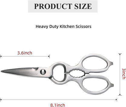Kitchen Scissors All Purpose Heavy Duty Scissors Titanium Coated, Kitchen Shears for Food, Micro Serrated with Detachable Blades