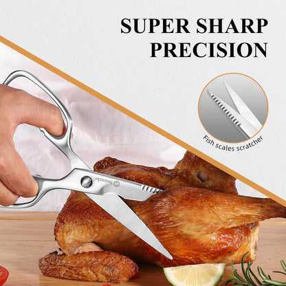 Kitchen Scissors All Purpose Heavy Duty Scissors Titanium Coated, Kitchen Shears for Food, Micro Serrated with Detachable Blades