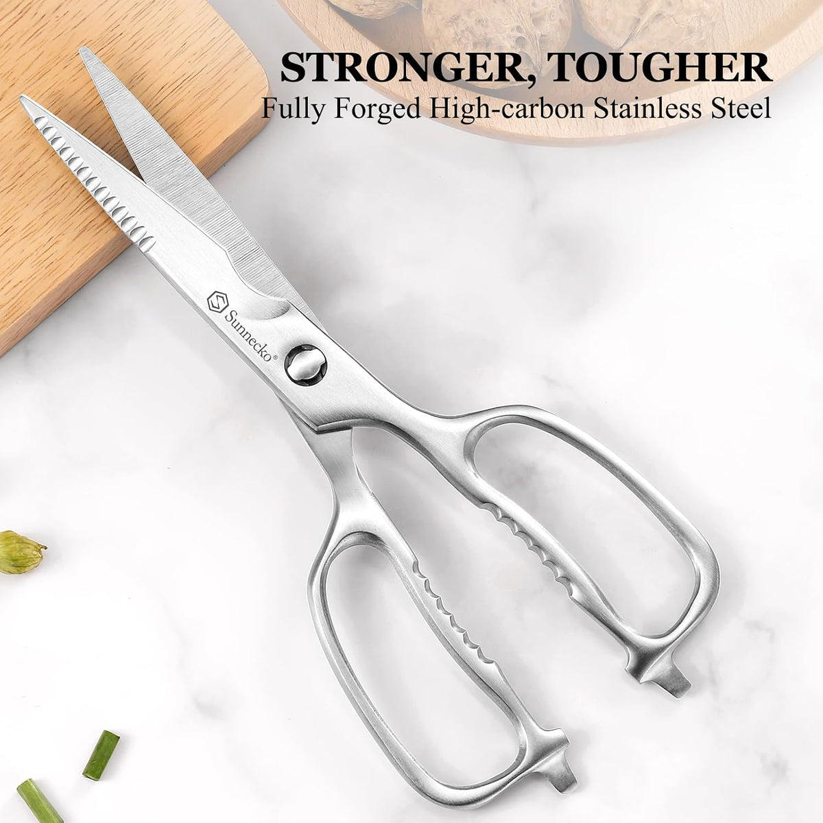 Kitchen Scissors All Purpose Heavy Duty Scissors Titanium Coated, Kitchen Shears for Food, Micro Serrated with Detachable Blades