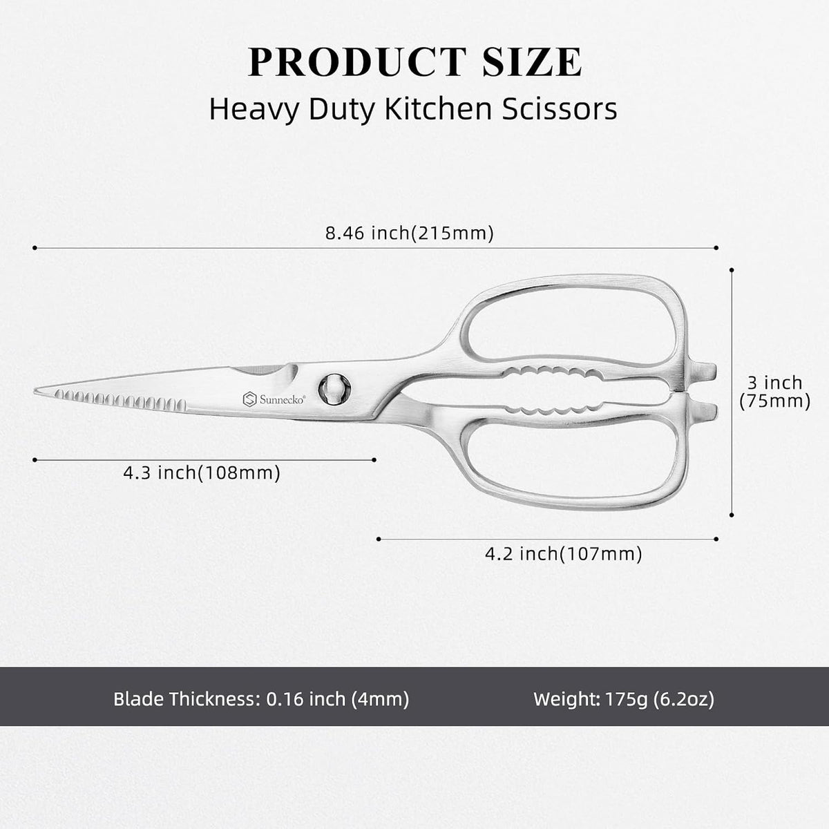 Kitchen Scissors All Purpose Heavy Duty Scissors Titanium Coated, Kitchen Shears for Food, Micro Serrated with Detachable Blades