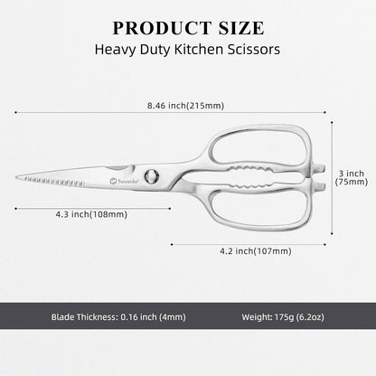 Kitchen Scissors All Purpose Heavy Duty Scissors Titanium Coated, Kitchen Shears for Food, Micro Serrated with Detachable Blades
