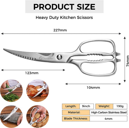 Kitchen Scissors All Purpose Heavy Duty Scissors Titanium Coated, Kitchen Shears for Food, Micro Serrated with Detachable Blades