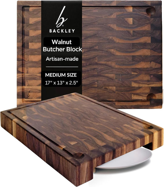 Cutting Board – Non Toxic End Grain Butcher Block with Handle, Charcuterie Boards, Cheese Board For Kitchen And Dining – Kitchen Must Haves Chopping Block - Food Safe Finishing