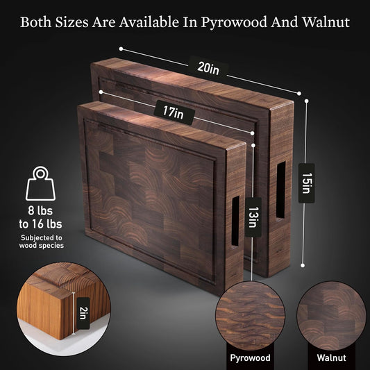 Cutting Board – Non Toxic End Grain Butcher Block with Handle, Charcuterie Boards, Cheese Board For Kitchen And Dining – Kitchen Must Haves Chopping Block - Food Safe Finishing